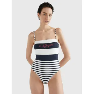 TOMMY HILFIGER - Traje De Baño Hilfiger Logo De Rayas Mujer