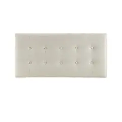 BANZAY - Cabecero Cama Semi-Doble Cuadros Ecocuero - Marfil