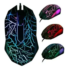 GENERICO - Mouse Gamer USB De Juego Luz Multicolor Rgb Barato Negro