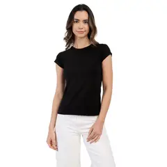 MANPOTSHERD - Camiseta Básica Dama Negro Womanpotsherd