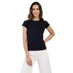 MANPOTSHERD - Camiseta Básica Dama Azul Oscuro Womanpotsherd