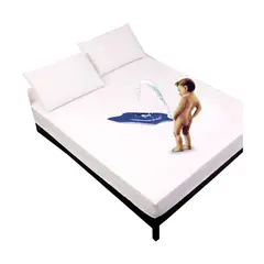 ELEGANT - Protector Colchón Impermeable Tela Antifluido Cama Queen 1.60