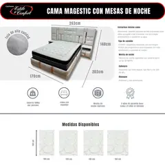 ESTILO Y CONFORT - Cama Magestic 160x190 Gris