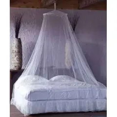 GENERICO - Toldillo Mosquitero Copa Redonda Cama Doble Blanco