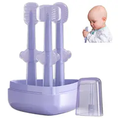 MUNDO BEBE - Cepillo De Dientes En Silicona Para Bebe niña X3