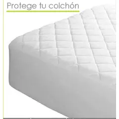 GENERICO - Protector De Colchon Acolchado Blanco Cama Sencillo Sin Cierre