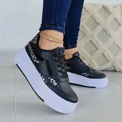 GENERICO - Tenis Negro Dama Zapatillas Zapatos Mujer Lindos Moda Casual