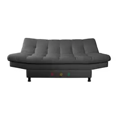 MUEBLES FANTASIA - Sofa Cama Click TELA GRIS OSCURO Muebles Fantasía