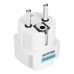 GENERICO - Adaptador Convertidor Enchufe Americano A Europeo Redondo X1