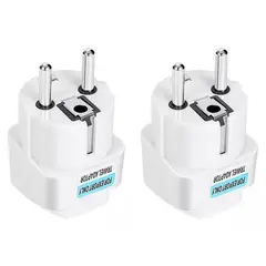 GENERICO - Adaptador Convertidor Enchufe Americano A Europeo Redondo x2