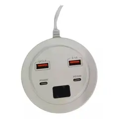GENERICO - Multitoma de Carga 2 USB 3.0 y 2 USB tipo C