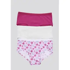 FORMAS INTIMAS - Cachetero Paq X3 Infantil Estampado/Blanco/Fucsia FI 79154