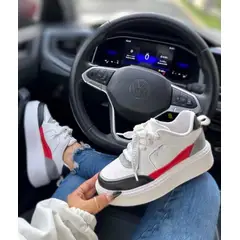 GENERICO - Tenis Blanco Rojo Dama Zapatillas Zapatos Mujer Lindos Moda Casual