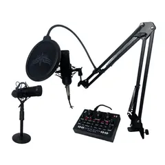 JYR TECHNOLOGY - Microfono profesional tipo Caster con Audio Mixer BT Anti-Pop Soporte