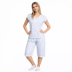 ROMANELLA - Conjunto Pijama Capri Fiorela - Azul