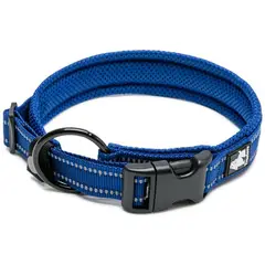 TRUELOVE - Collar Perros Acolchado Reflectivo Azul Osc M