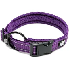 TRUELOVE - Collar Perros Acolchado Reflectivo Morado L