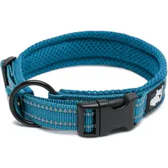 TRUELOVE - Collar Perros Acolchado Reflectivo Azul L