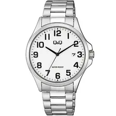 Q&Q - Reloj A480j204y Plateado Hombre Acero + Estuche