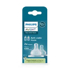 PHILIPS AVENT - Set x2 Chupos Avent Teteros Classic Flujo Rapido 6m+