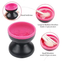 GENERICO - Limpiador de brochas maquillaje eléctrico mbc-01