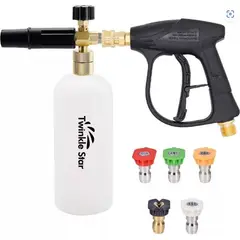 GENERICO - Pistola De Lavado Presión, Lanza Espuma, 5 Boquilla, Botella
