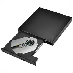 GENERICO - Unidad Quemadora USB 2.0 Portable Slim Externa, CD/DVD-RW - Negro