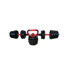 GENERICO - KIT DE PESAS CONVERTIBLE MANCUERNAS BARRA 40 KG-