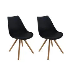 BOXBIT - Kit x 2 Silla Atlas Para Comedor Negro - 1137