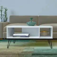 BERTOLINI - Mesa De Centro Decorativa 1 Nicho Color Blanco