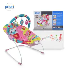 PRIORI - Silla Bouncer Bebé Musical PB2004 Rosa