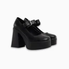 CALZADO ADRENALINA - Mocasin negro de tacón florencia