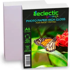 ECLECTIC - Papel Fotográfico 10x15 Cm Tamaño Postal A6 230g Resma X100