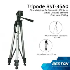 BESTON - Tripode Para Camara O Celular Mas Estuche 170cm 3560