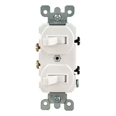 LEVITON - Interruptor Doble 5224-02w Linea Tradicional