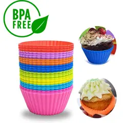 GENERICO - Molde Silicona Cupcakes Muffins Horno Air Fryer X12