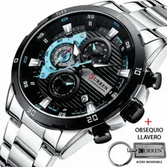 CURREN - Reloj Acero Inoxidable Cronógrafos 8402 Mas Llavero_.