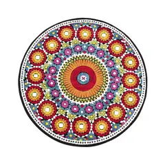 LAV - Tapete multicolor con diseño hindú moderno Mandala 39384-110 160x160