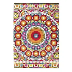 LAV - Tapete multicolor con diseño hindú moderno Mandala 39384-110 120x170