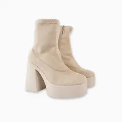 CALZADO ADRENALINA - Botín en gamuza beige princeg