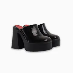 CALZADO ADRENALINA - Mocasines suecos negros con charol bolonia