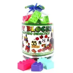 INFANTILES CAJUROMIX - Armatodo 55 -toy Blocks 55 Piezas + Adhesivos