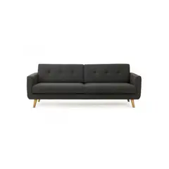 SOFA MARKET - Sofa Deluxe 2 Puestos Tela Gris Oscuro