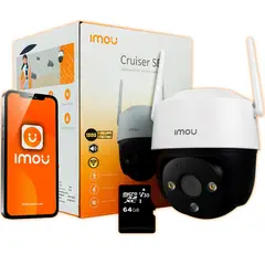 DAHUA - CÁMARA DE SEGURIDAD WIFI INTELIGENTE IMOU 2MP EXTERIOR LENTE MOVIL+MICRO SD 64GB