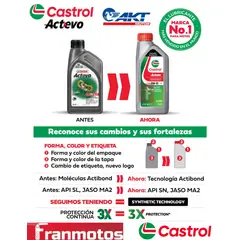 CASTROL - ACEITE ACTEVO 20W50 TECNOLOGIA SINTETICA PREMIUM 1LT