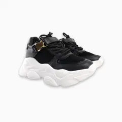 CALZADO ADRENALINA - Tenis negros con hebilla dorada cambridge