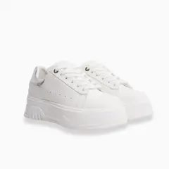 CALZADO ADRENALINA - Tenis blancos con detalle plateado classic