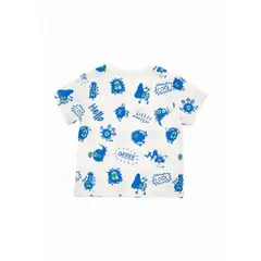 BABY PLANET - Camiseta Ivory Manga Corta Full Estampada Para Niño