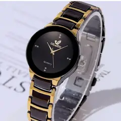 GENERICO - HERMOSO RELOJ CUARZO NEGRO PULCERA DE ACERO_.