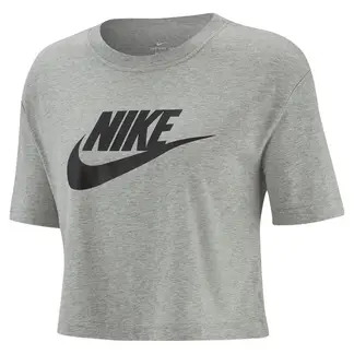 NIKE - Camiseta Mujer Tee Essential Crop Icon Futura - Gris